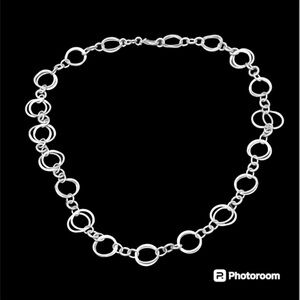 Vintage Premier Designs brushed silver tone necklace